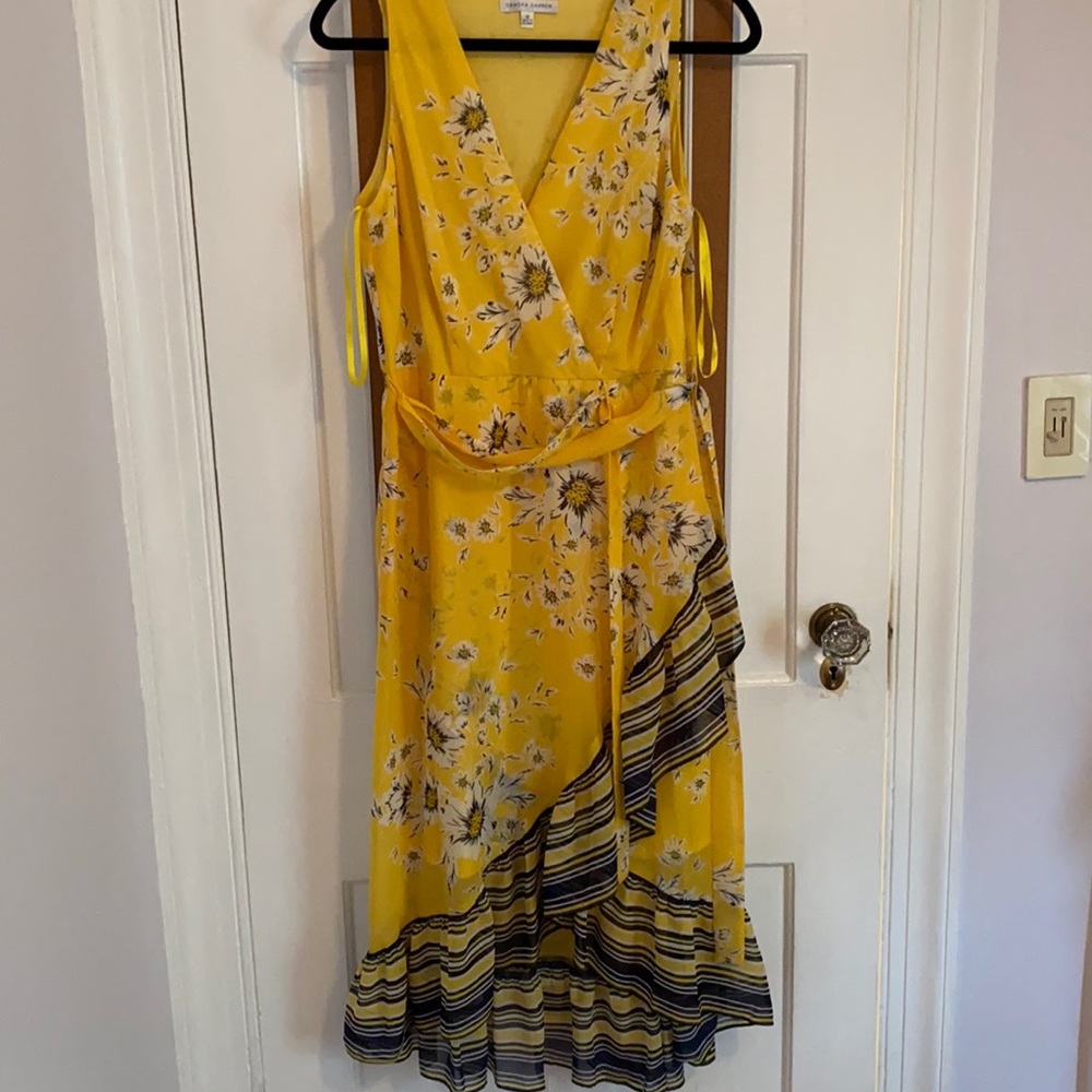 Sandra Darren Faux Wrap, High/Low Dress ~10